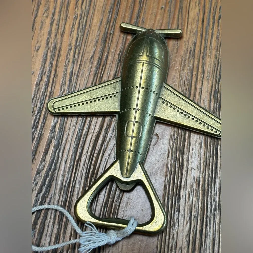 Kate Aspen Gold Airplane Bottle Opener
